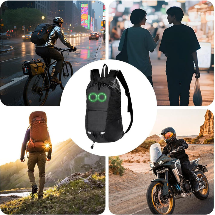 Nowoczesny plecak podróżny LED Nexora, wodoodporny, świecący – must-have dla aktywnych.