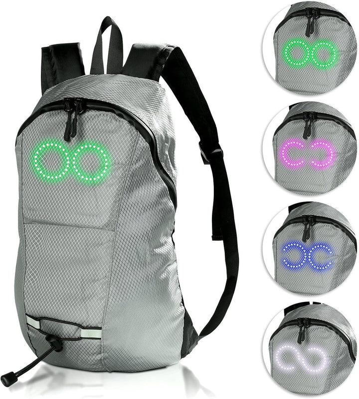 Unisex plecak Nexora z panelem LED reagującym na dźwięk, wodoodporny, na każdą przygodę.