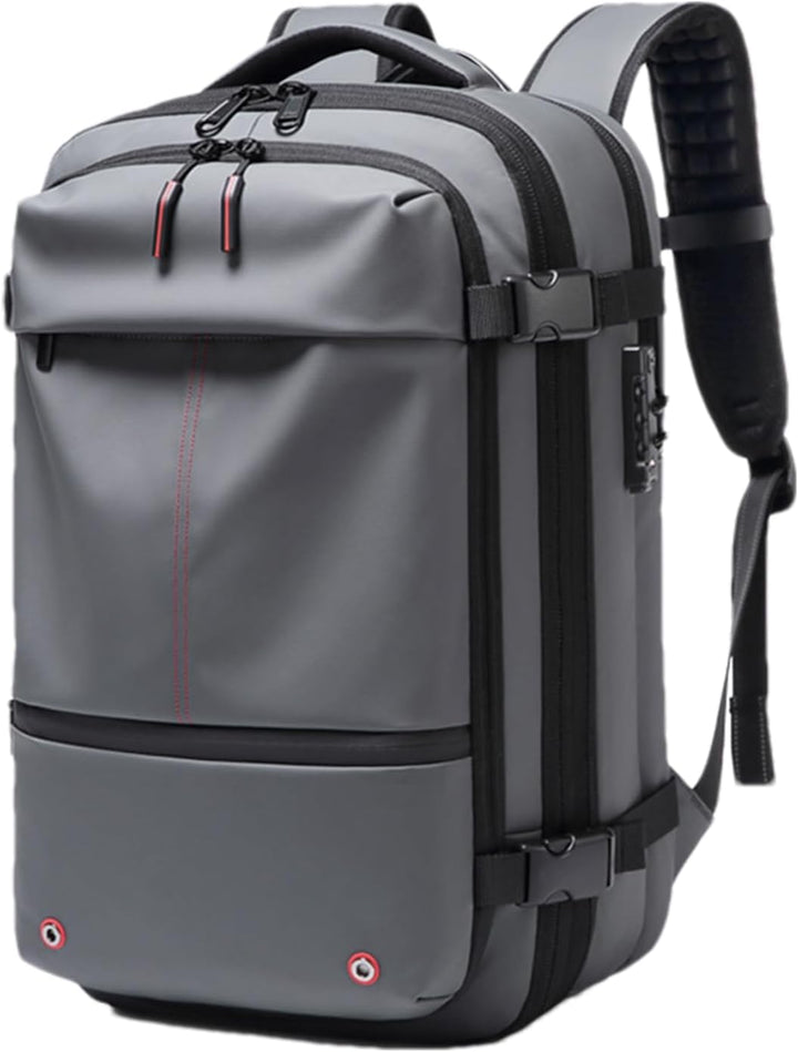 Stylowy plecak unisex 60L, wodoodporny, z kompresją, idealny dla każdego podróżnika i na laptopa.