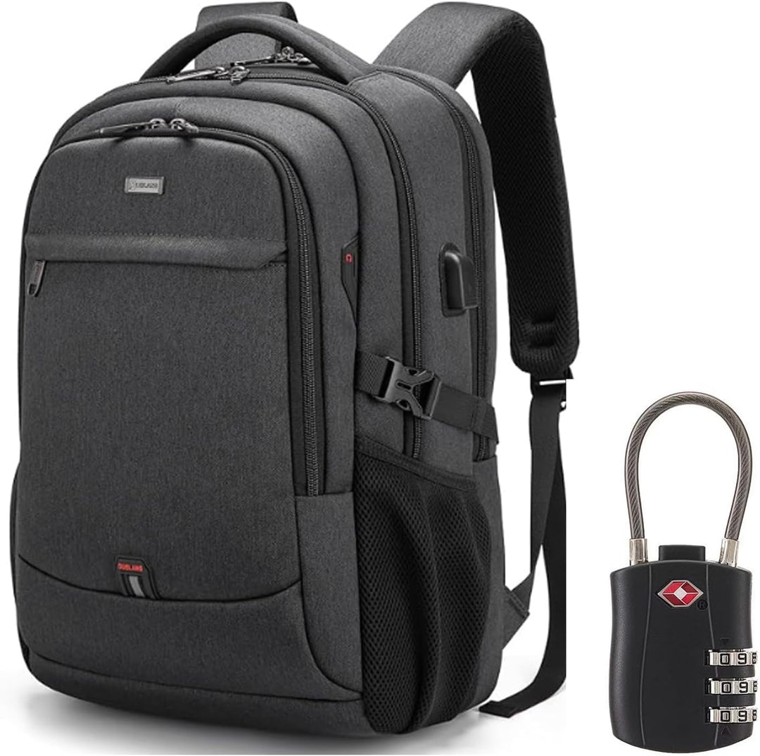 Plecak podróżny unisex na laptopa z USB, wodoodporny, idealny do miasta.