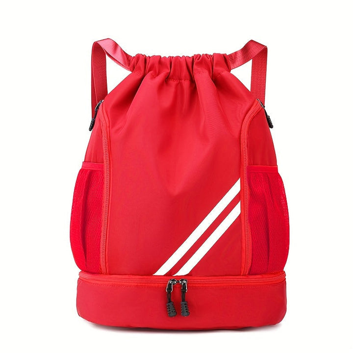 Stylowy plecak sportowy unisex ze ściągaczem. Wodoodporny, pojemny, na siłownię, podróż i outdoorowe aktywności.