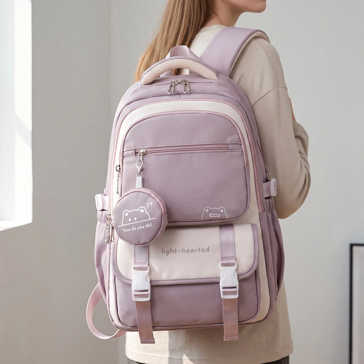 Plecak szkolny unisex z wieloma kieszeniami na co dzień. Pojemny plecak oxford na książki i laptop.