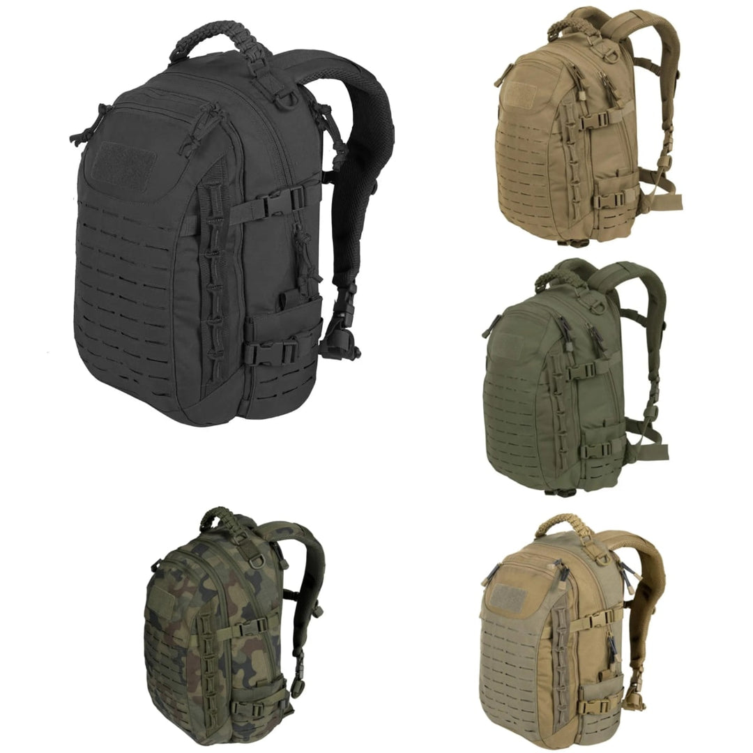 Detale plecaka taktycznego TrailForce Explorer: wytrzymały nylon, system MOLLE, regulowane paski. Męski design.