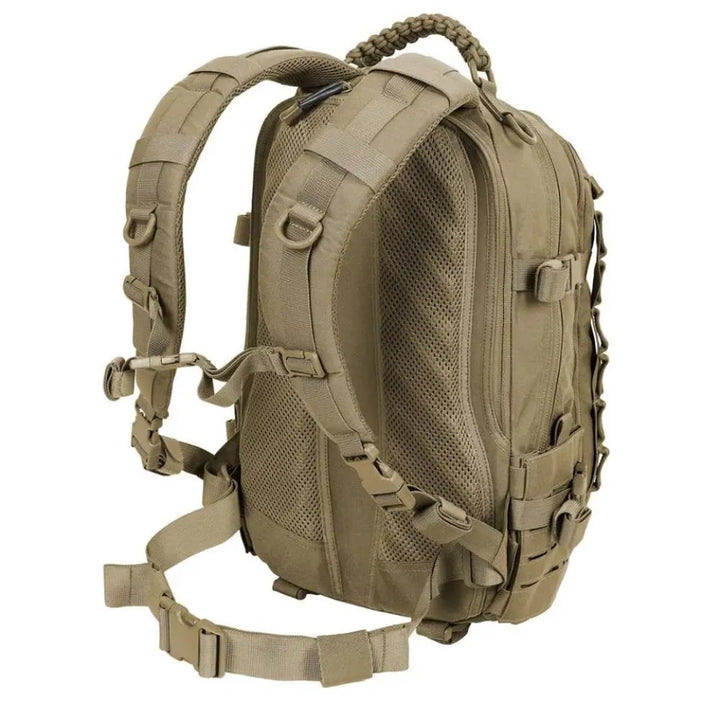 Tył plecaka taktycznego TrailForce Explorer z systemem wentylacji. Ergonomiczny plecak męski do trekkingu.