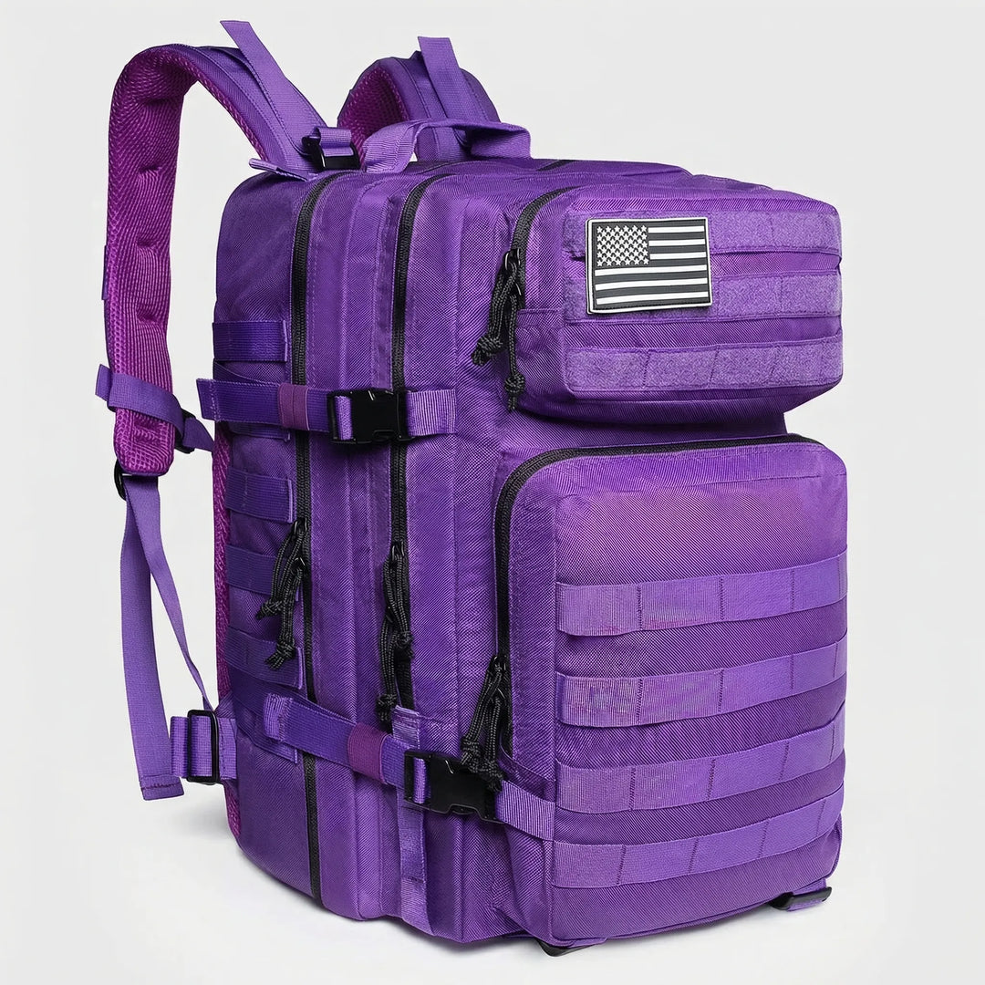Wszechstronny plecak taktyczny MOLLE 45L, niezastąpiony na biwak, wyprawy i do codziennego użytku outdoorowego.