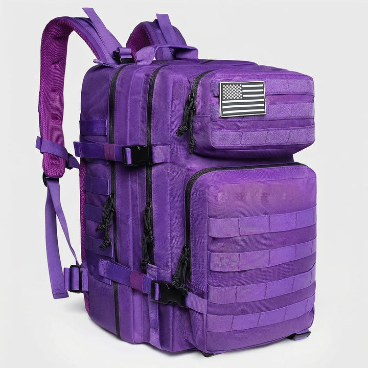 Wszechstronny plecak taktyczny MOLLE 45L, niezastąpiony na biwak, wyprawy i do codziennego użytku outdoorowego.
