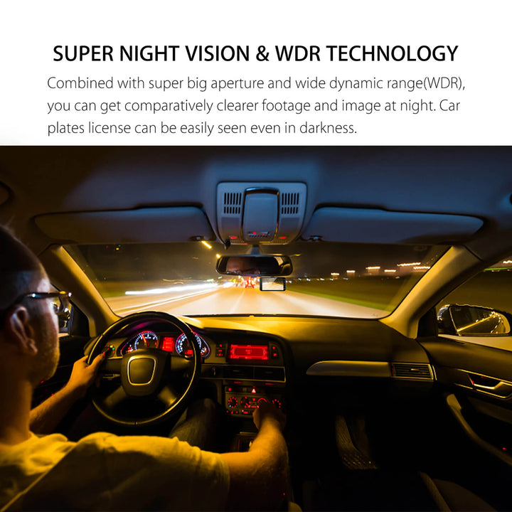 Wideorejestrator Full HD przód/tył, profesjonalna auto kamera dla Twojego pojazdu.