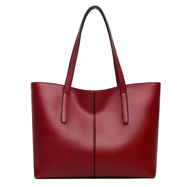 Czarna damska torba shopper bag z podwójnymi paskami na ramię
