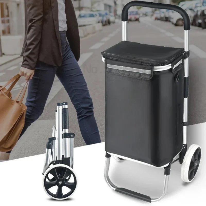 Mobilny wózek zakupowy Movaro, idealny do transportu bagażu i na codzienne zakupy.