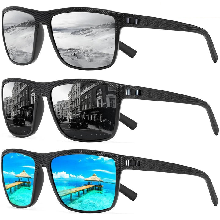 Unisex okulary przeciwsłoneczne z polaryzacją Solvion w stylowych oprawkach, widok z boku