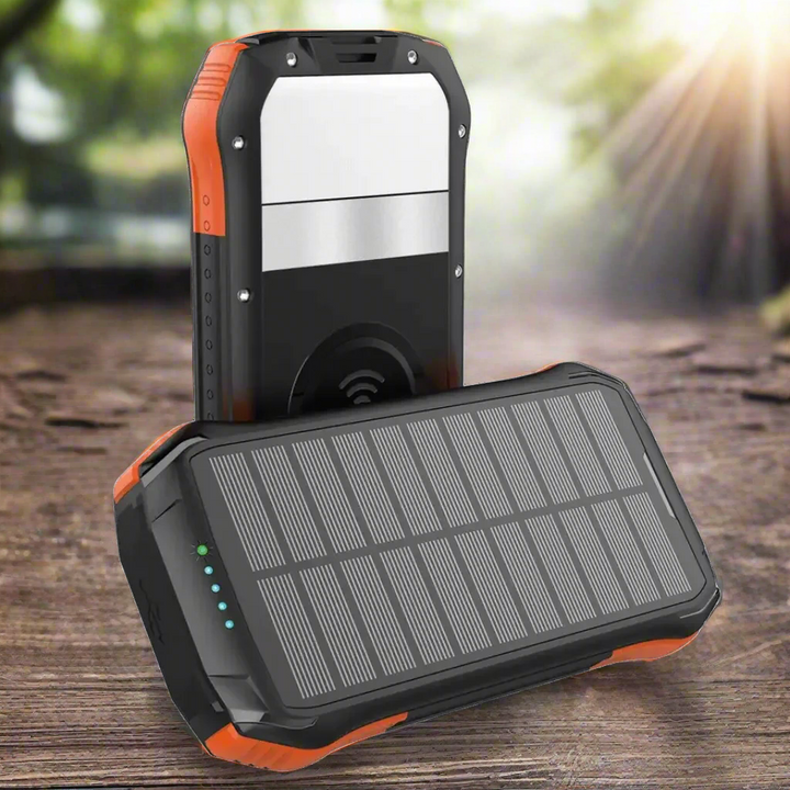 Power bank solarny, idealny na camping i podróż. Przenośna ładowarka dla telefonu i tabletu.