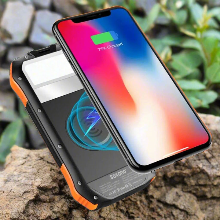 Power bank solarny, uniwersalna przenośna ładowarka do telefonu i tabletu na outdoor.