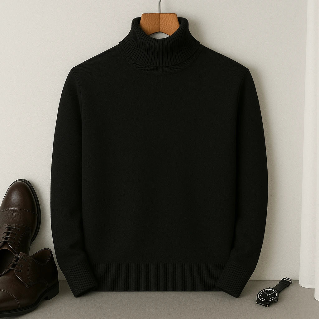 Wygodny sweter zimowy męski z wysokim kołnierzem typu golf