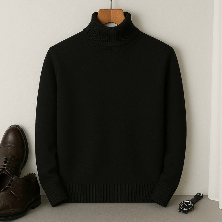 Wygodny sweter zimowy męski z wysokim kołnierzem typu golf