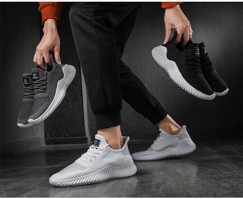 Czarne sneakersy sportowe męskie z widoczną podeszwą