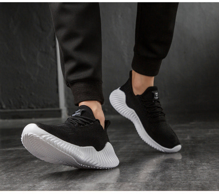 Męskie buty sportowe sneakersy w kolorze czarnym z boku