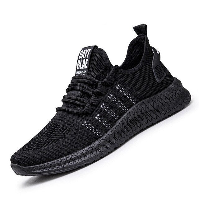 Męskie czarne buty sportowe z oddychającą siateczką