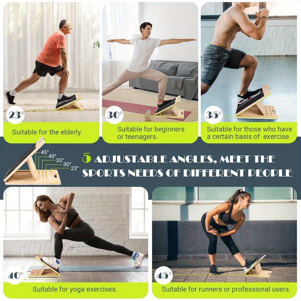 Solidna deska do rozciągania łydek z antypoślizgową powierzchnią, do bezpiecznego stretchingu i rehabilitacji.