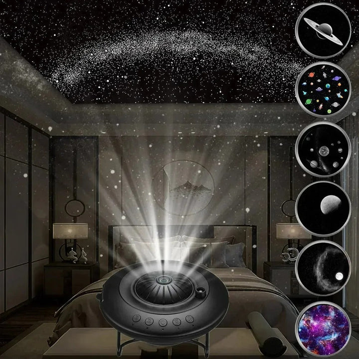 Projektor Galaktyk i Planetarium do domu. Tworzy magiczne gwiezdne niebo i kosmiczną dekorację.