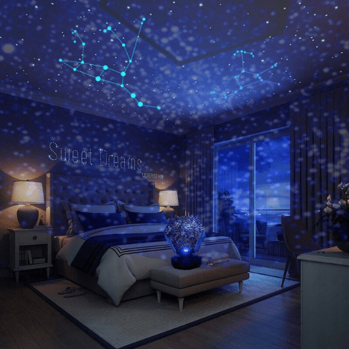 Projektor gwiazd Galaxy, lampka nocna do pokoju, tworząca relaksujące światło ambientowe i domowe planetarium.