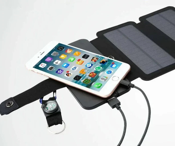 Przenośna ładowarka solarna USB do telefonu, powerbank idealny na outdoor, podróże i survival.