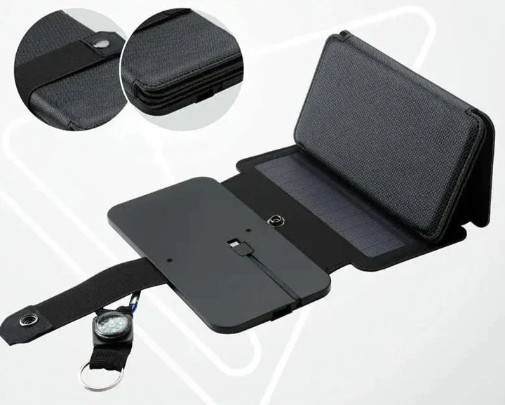 Solarny powerbank USB, przenośna ładowarka awaryjna do telefonu, niezbędna na camping i w podróż.