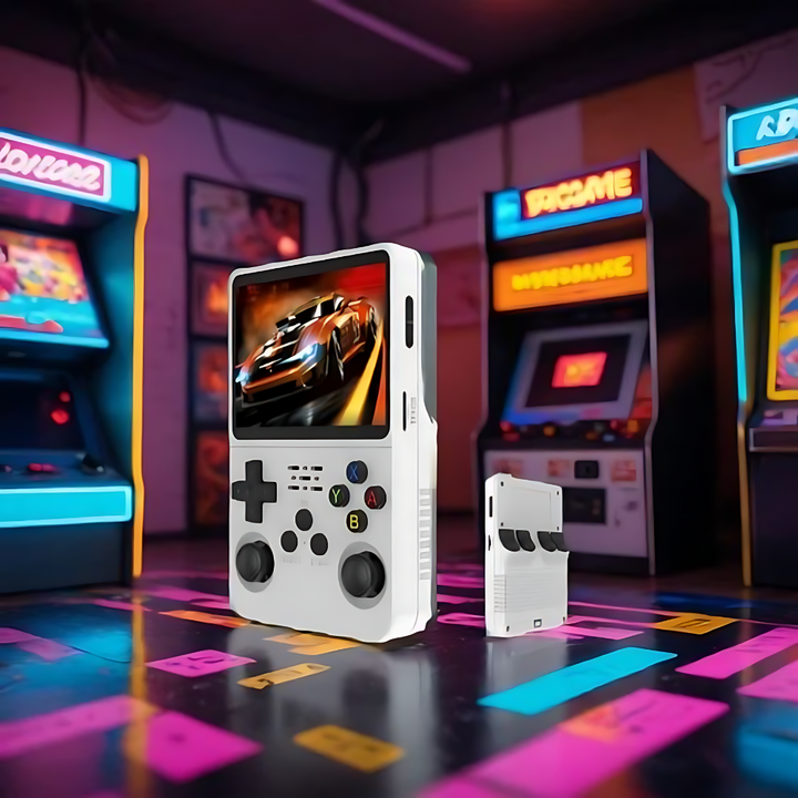 Gotowa do gry przenośna konsola retro z 10000 gier klasycznych, idealna na długie podróże.