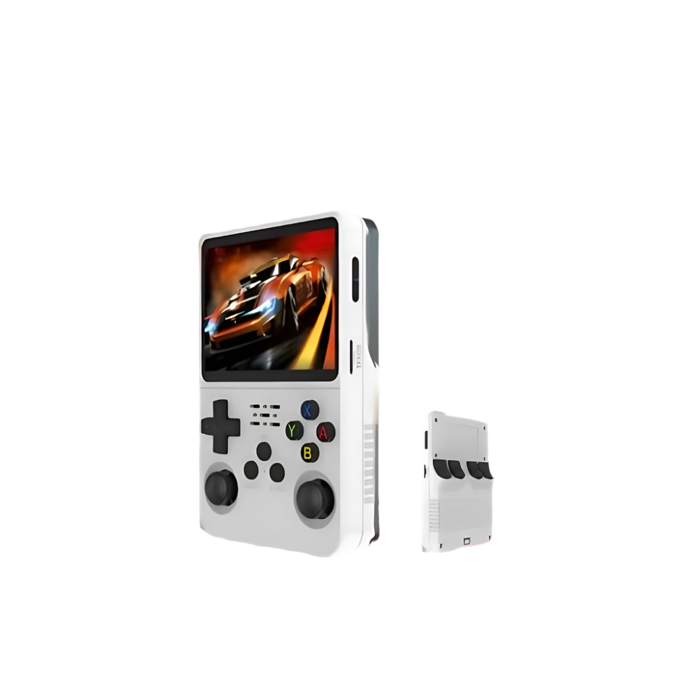 Przenośna konsola retro gamingowa z ekranem HD i 10000 gier, idealna do podróży.