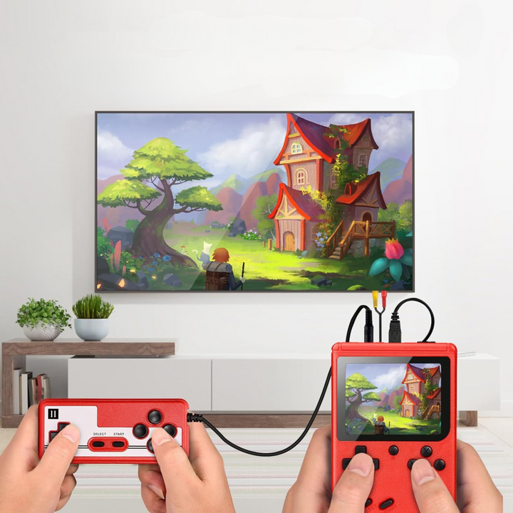 Uniwersalna konsola retro z wbudowanymi 400 klasykami, idealny prezent dla fana gamingu. Przenośna zabawa.
