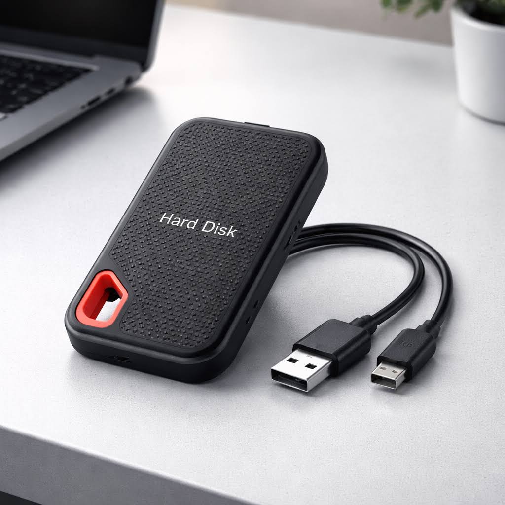 Kompaktowy, przenośny dysk SSD, elegancka elektronika, idealny do podróży.