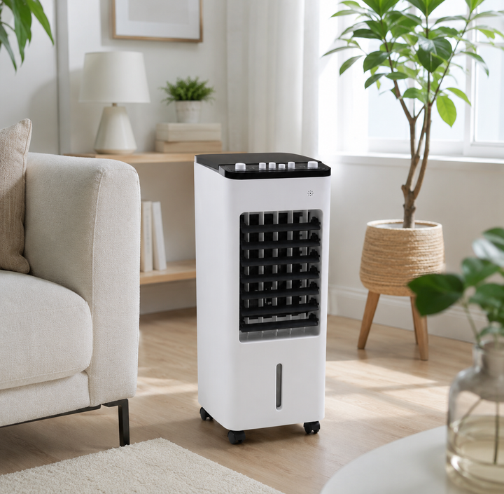 Cichy klimator mobilny 3w1, chłodzenie i nawilżacz powietrza. Idealny do sypialni, biura i salonu.