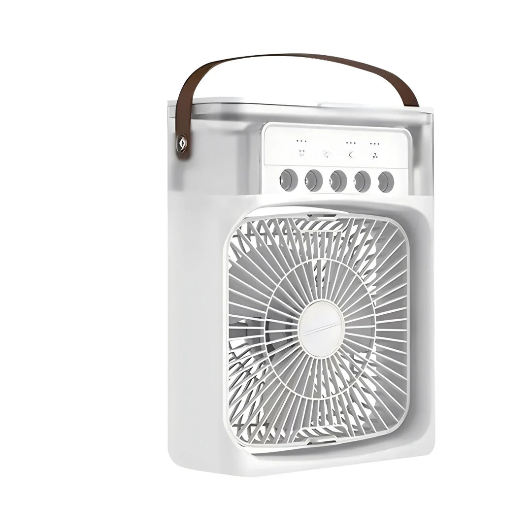 Wszechstronny mini wentylator klimatyzer 3w1 LED. Chłodzenie, nawilżanie, wentylacja do domu/biura.