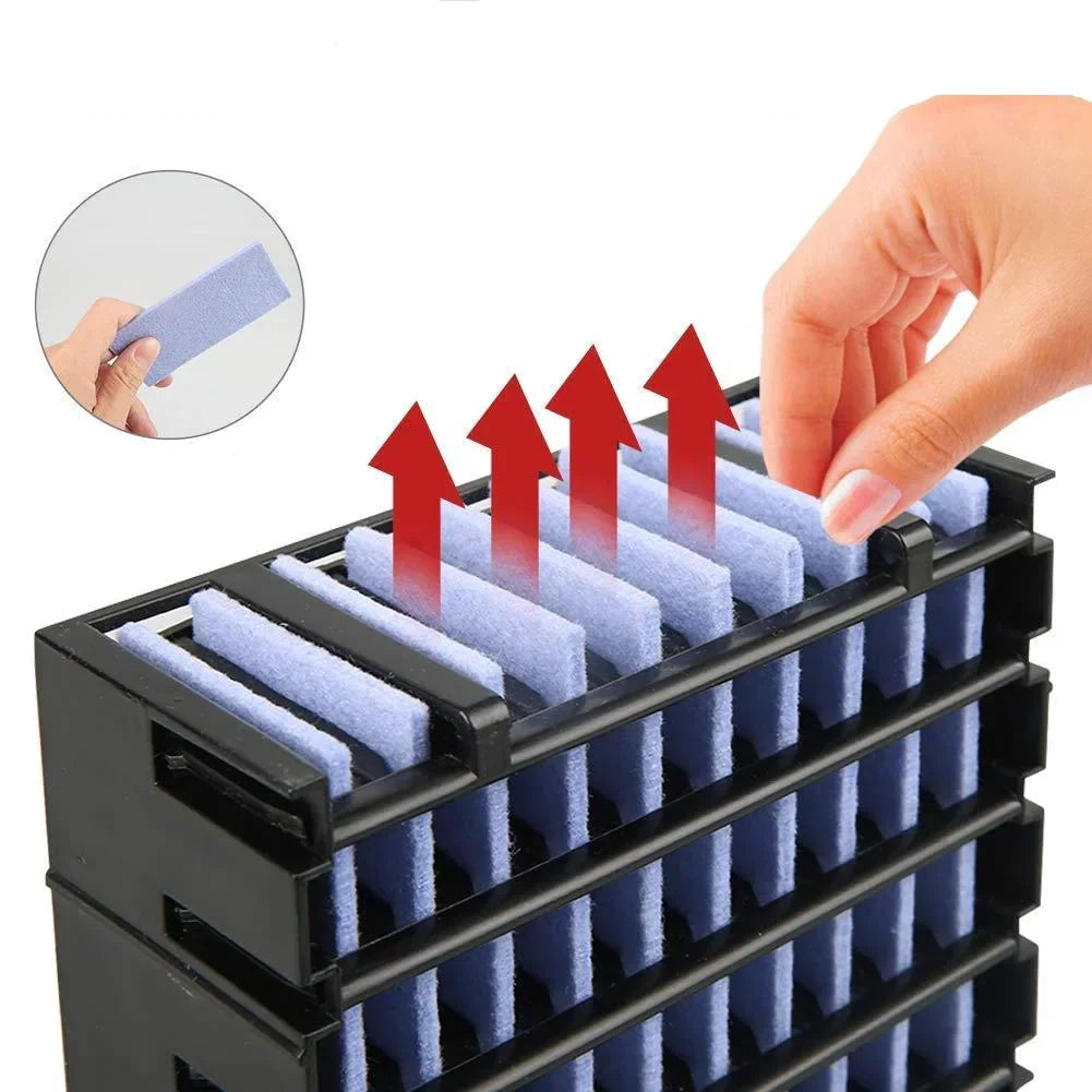 Mini klimatyzator z nawilżaczem i kolorową lampką LED. Idealny do sypialni, biura i jako nocna lampka.