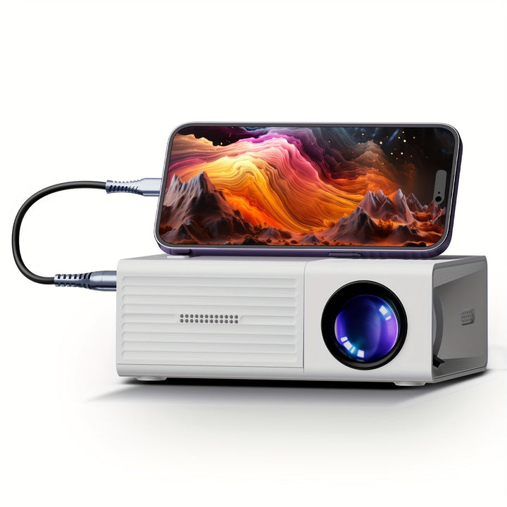 Przenośny miniprojektor HD USB, idealny do kina domowego, prezentacji biurowych i rozrywki.