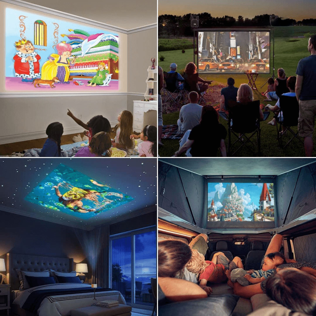 Projektor 1080P z WiFi 6 i HDMI, idealny do smartfonów. Multimedia i kino domowe.