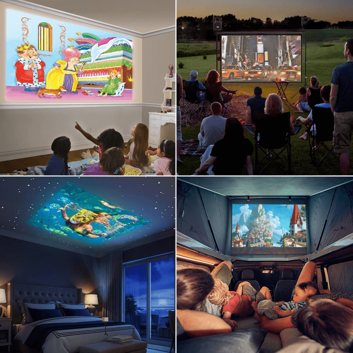 Projektor 1080P z WiFi 6 i HDMI, idealny do smartfonów. Multimedia i kino domowe.