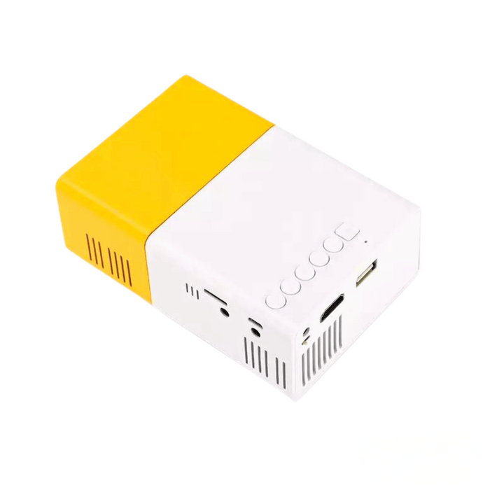 Tył przenośnego projektora 1080P WiFi 6 z wejściami HDMI. Rozrywka multimedialna.