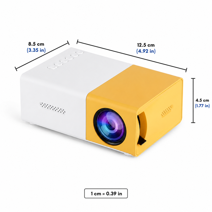 Obiektyw przenośnego projektora 1080P WiFi 6. Ostra wizja do kina domowego i smartfonów.