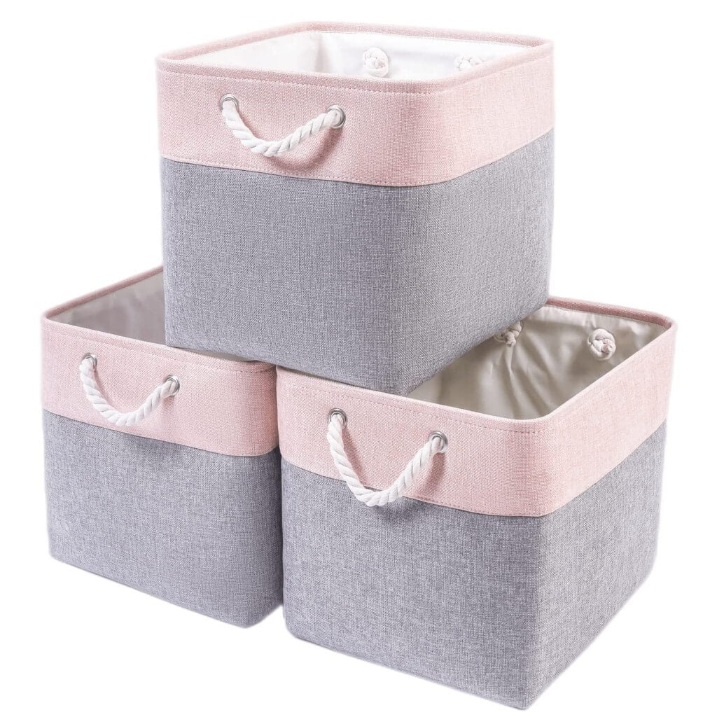 Organizer na tekstylia 33x38x33 cm, elegancki i funkcjonalny do domu.