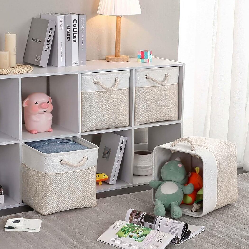 Wielofunkcyjny organizer domowy 33x38x33 cm, zapewnia porządek i styl.