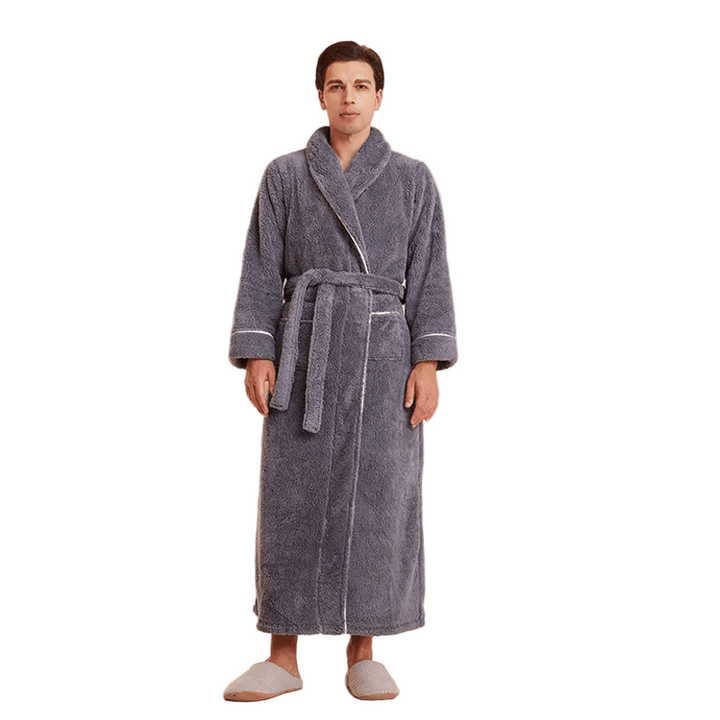 Szlafrok z flaneli puszystej, unisex. Idealny do komfortowego odpoczynku, zapewnia ciepło i relaks.