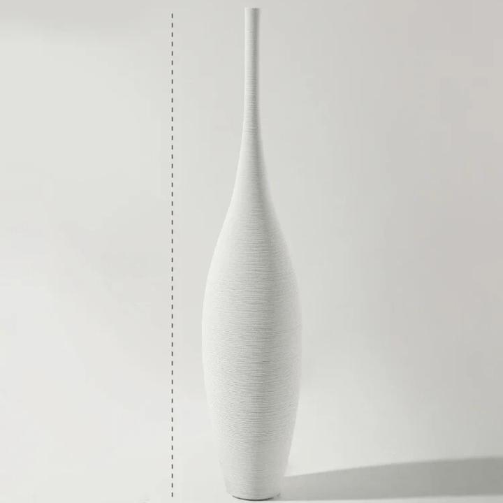 Ręcznie formowany ceramiczny wazon, biały, elegancka i nowoczesna dekoracja do domu.