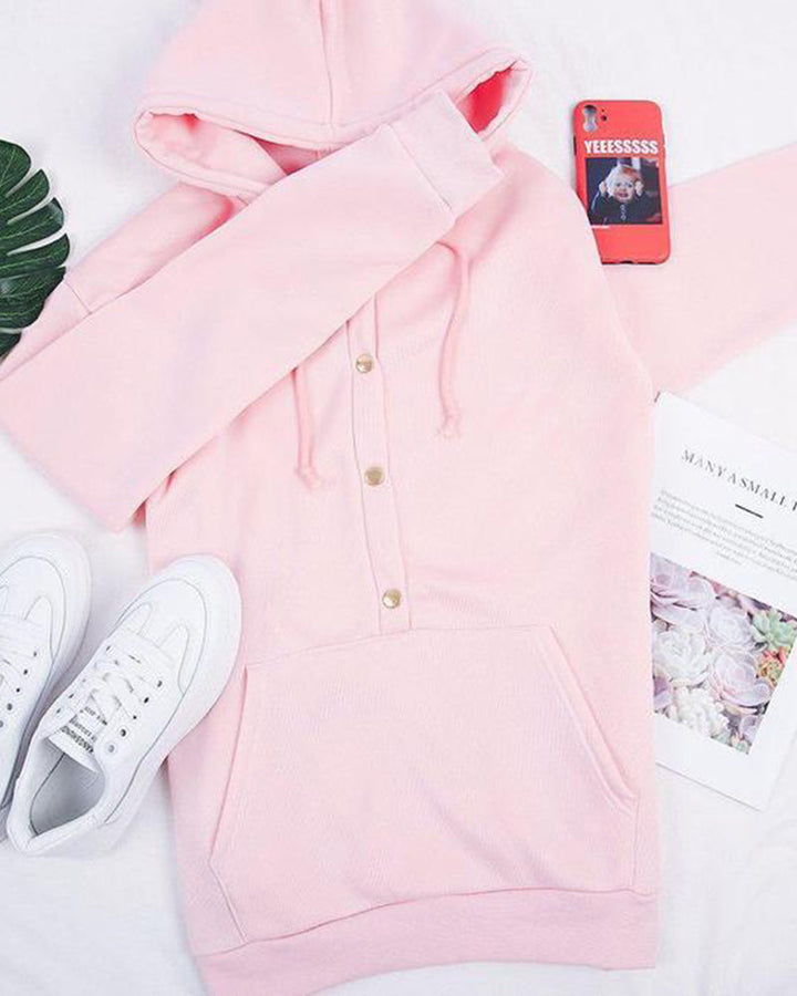 Kobieca różowa bluza z kapturem. Idealna do casualowych stylizacji, komfortowa i modna bluza damska.