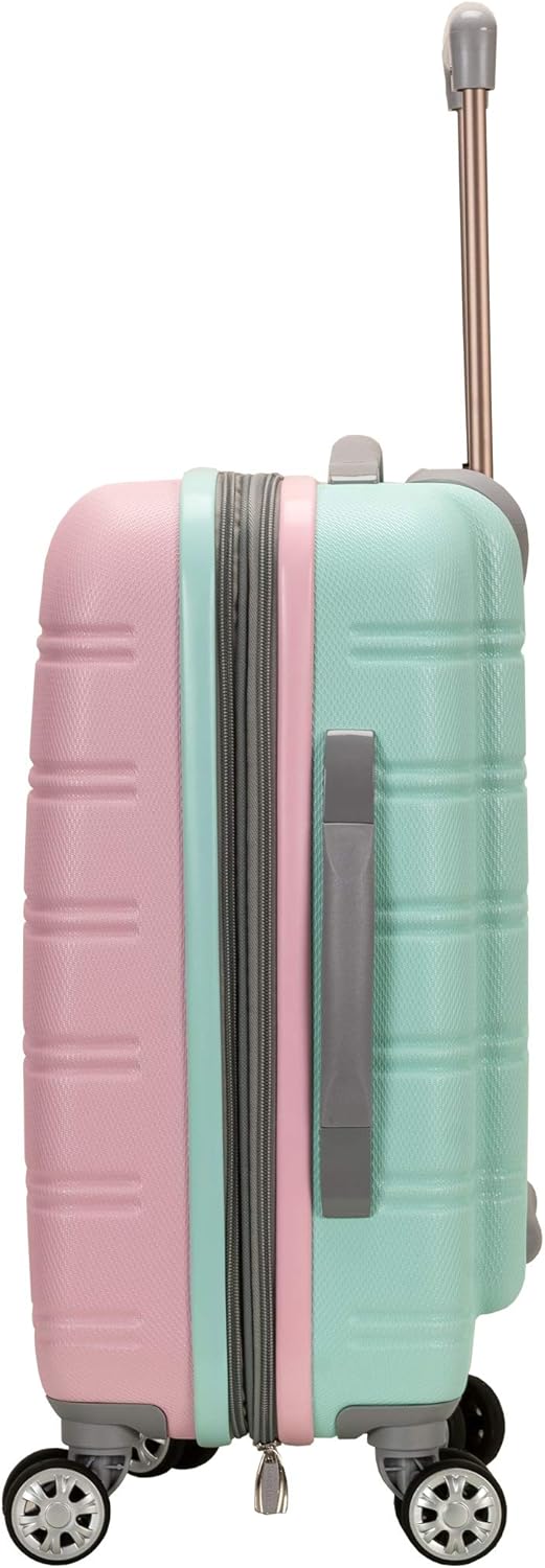 Nowoczesna walizka kabinowa "Cotton Candy" z twardą skorupą, kółkami obrotowymi i rozszerzalną funkcją. Bagaż podróżny.