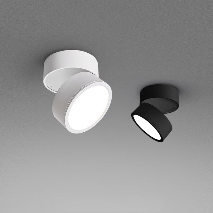 Regulowana lampa sufitowa LED, nowoczesne oświetlenie wnętrz, czarny/biały, idealna do salonu.