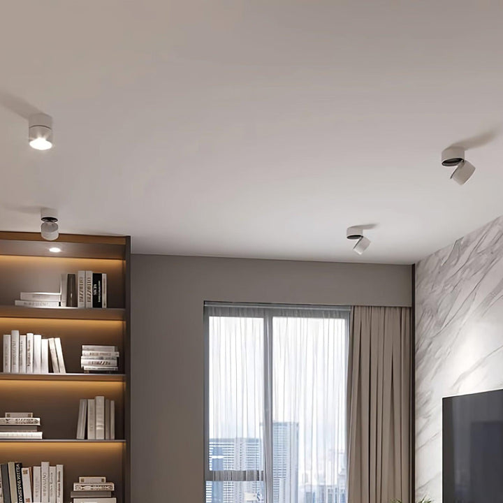 Elegancka lampa sufitowa LED w kolorze czarnym, regulowana, idealne oświetlenie do sypialni.