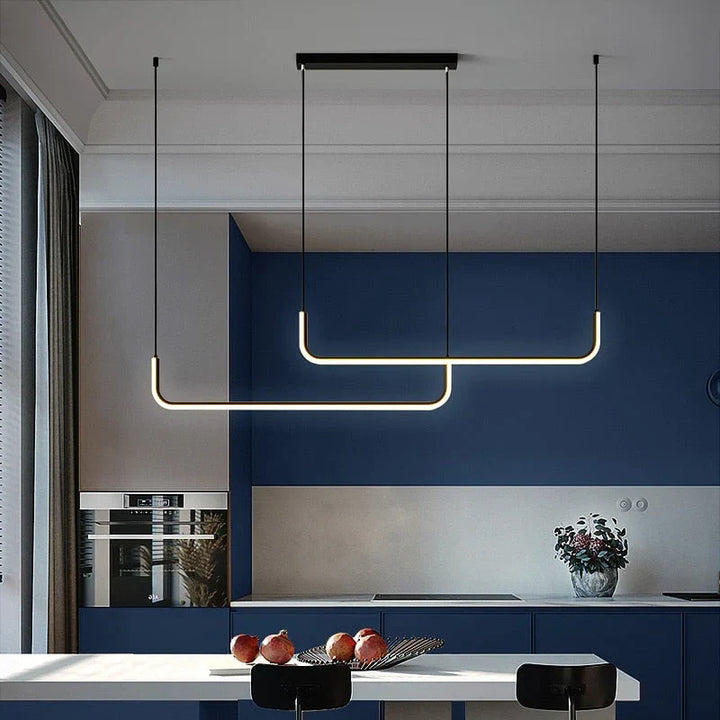 Regulowana lampa sufitowa LED. Złota, design retro do salonu.