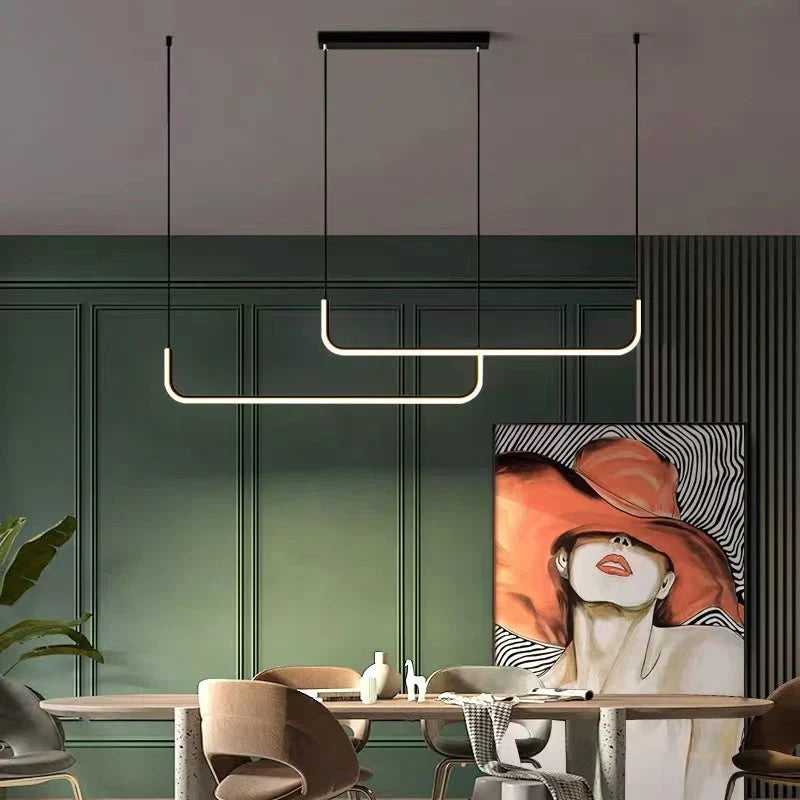 Lampa wisząca LED retro, czarna. Z funkcją ściemniania, do salonu.