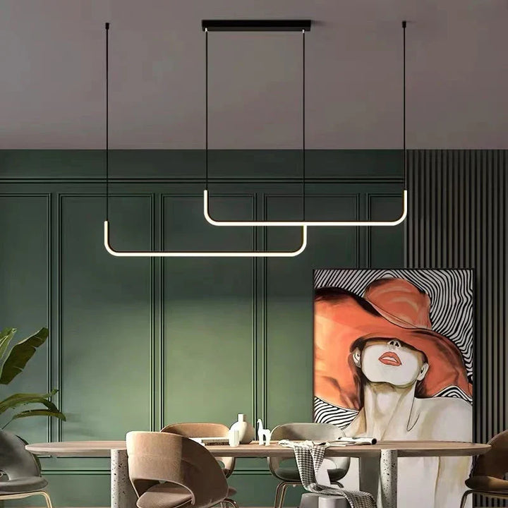 Lampa wisząca LED retro, czarna. Z funkcją ściemniania, do salonu.