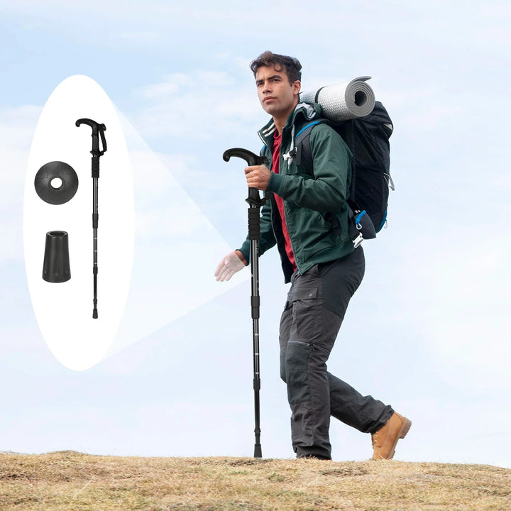 Wytrzymały kij trekkingowy unisex zapewniający stabilność na szlaku, świetny do każdego sportu outdoorowego.
